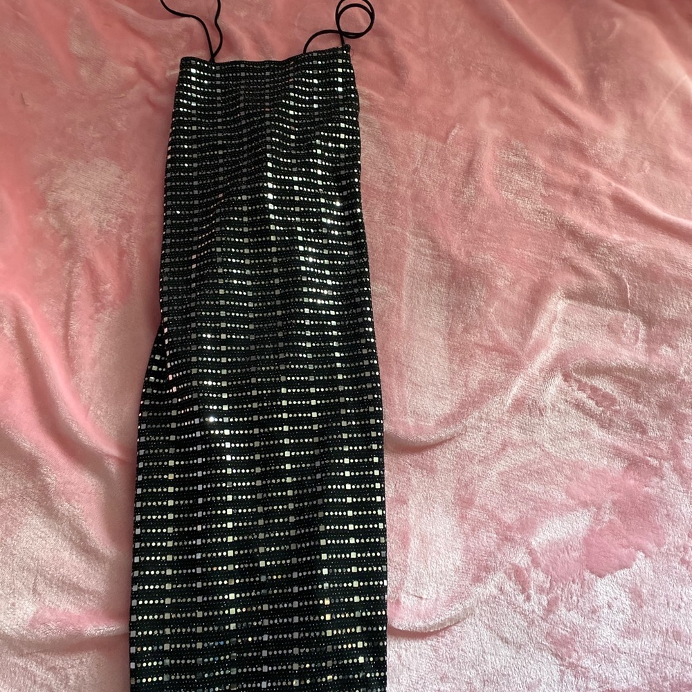 black sparkly stretchy dress